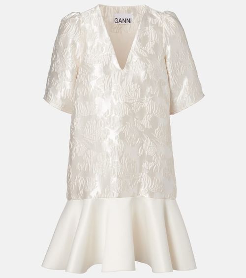Floral satin cloqué minidress