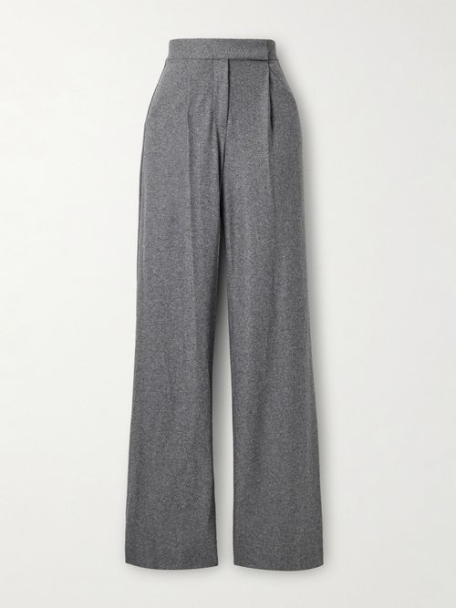 Marbeau Pleated Woven Straight-leg Pants - Gray
