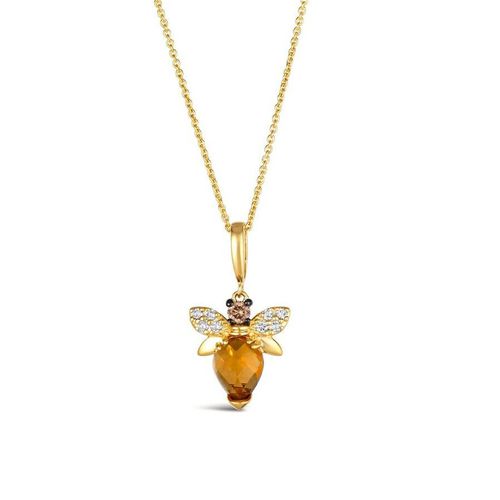 Ladies Bee Positive Necklaces set in 14K Honey Gold