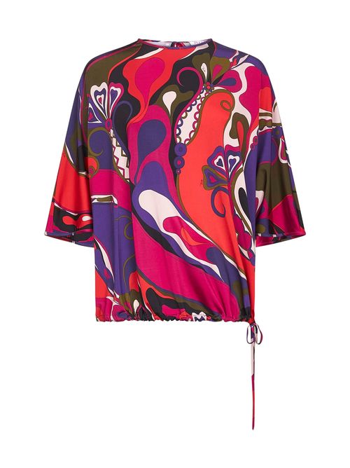 Orchidee Print Stretch Viscose Blouse — Multicolor