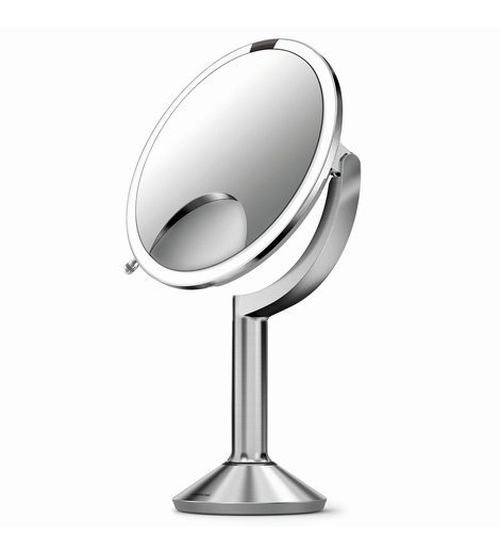 Rechargeable Cosmetic Mirror Simplehuman Sensor TRIO LED Touch 1x 5x 10x Stainless Stee