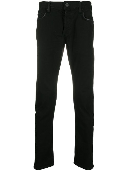 Mid-rise slim-fit trousers - Black