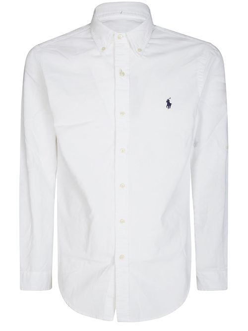 Logo Embroidered Curved Hem Shirt