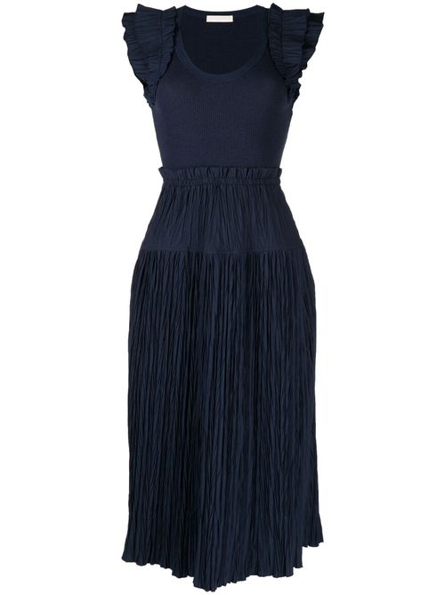 Virginia ribbed-knit midi dress - Blue