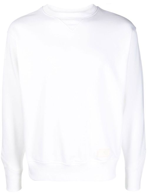 Crewneck cotton-blend sweatshirt - White
