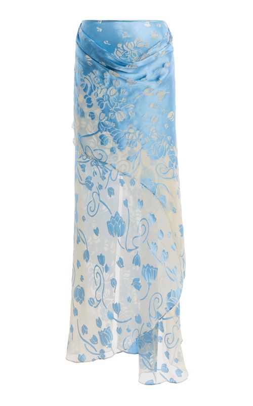 Exclusive Draped Burnout Maxi Skirt - Moda Operandi