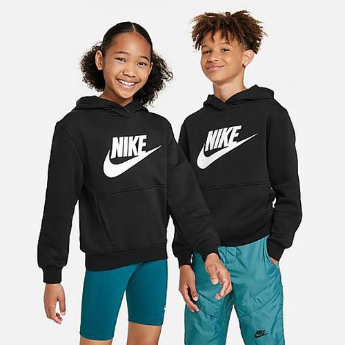 Big Kids Sportswear Club Fleece Pullover Hoodie in Black/White