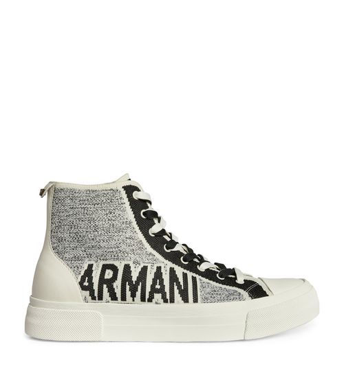Recycled Logo High-Top Sneakers