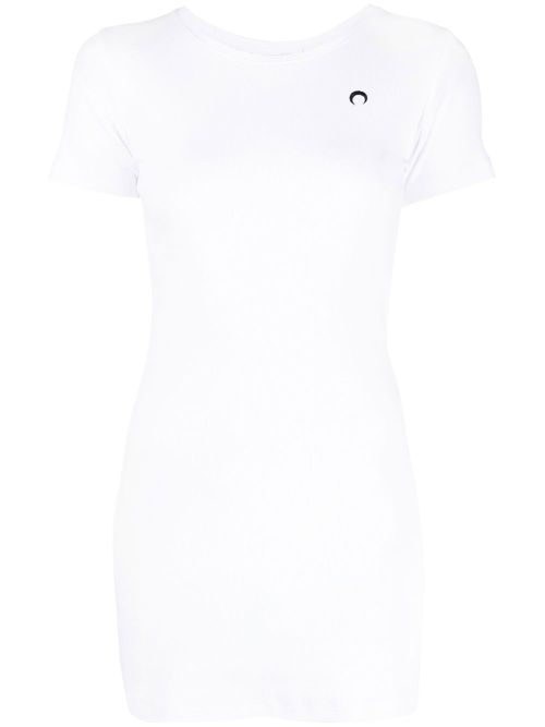 Fine-ribbed organic cotton T-shirt dress - White