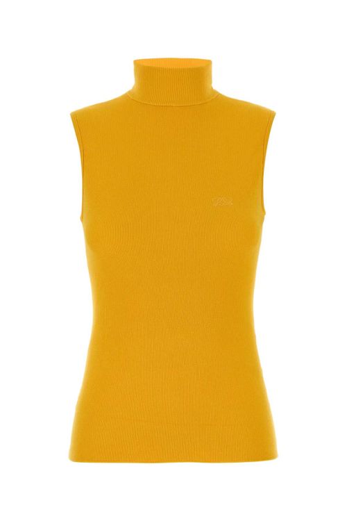 Ribbed Viscose Tank Top — Yellow