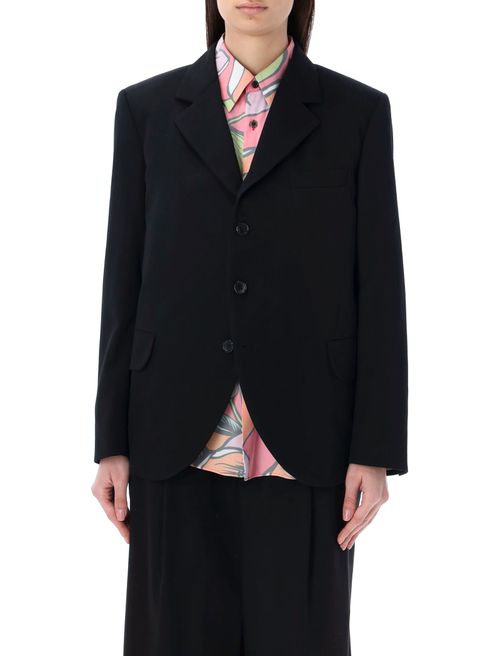 Single-breast Blazer With Floral Raffles
