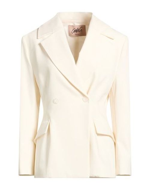 Woman Blazer Off white Size 2 Polyester, Viscose, Elastane