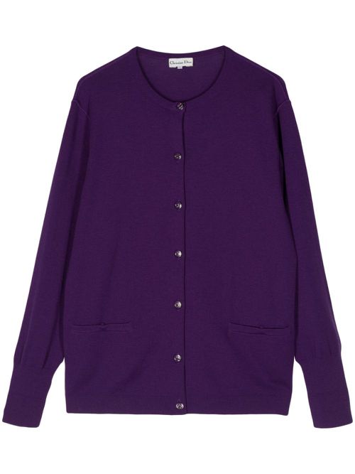 CD-buttons wool cardigan - Purple