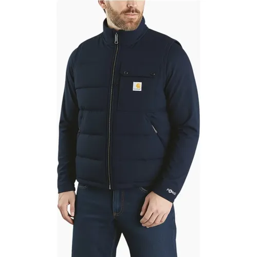 Men's Carhartt Mens Puffer Gilets WIP Rain Defender Insulated Montana Loose Fit Vest - Navy - : 44/Regular