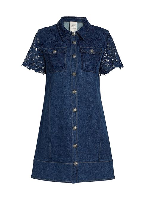 Women's Cortland Denim Button-Front Minidress - Navy