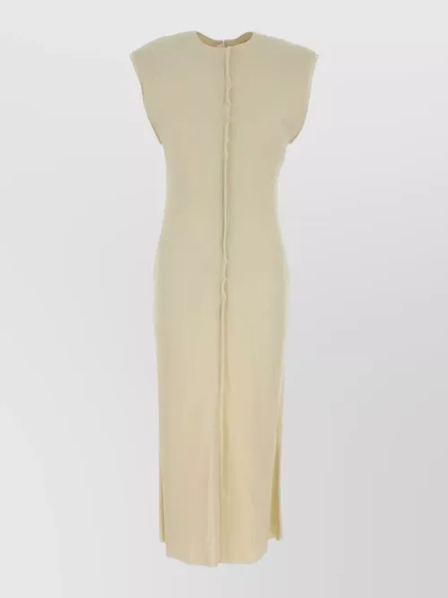 Ami Paris - stretch viscose midi dress crew neckline
