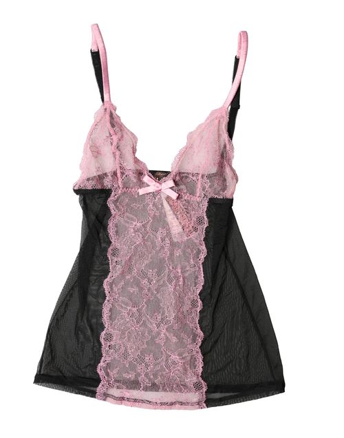 Floral Lace Lingerie Tank — Black