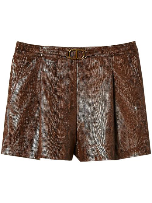 Lizard-skin shorts - Brown