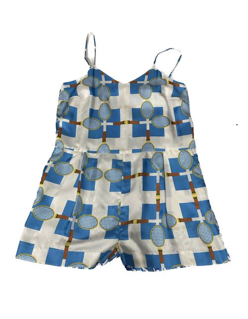 Women's Tennis Racquet Midi Romper In Multicolor