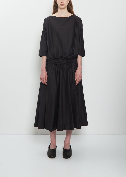 Album di Famiglia tretch Light Canvas Gathered Dress Ã¢ÂÂ Black ize
