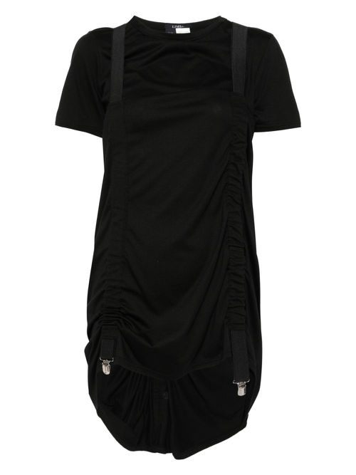 Limi Feu plain stitch suspender T-shirt - Black