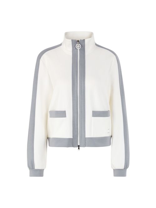 Marc Cain Loose jersey jacket, white, 36 N