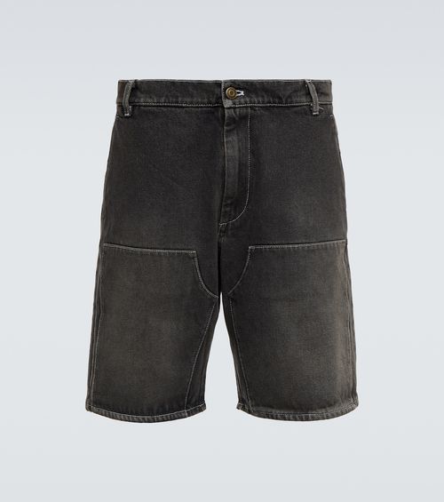 Patchwork denim shorts