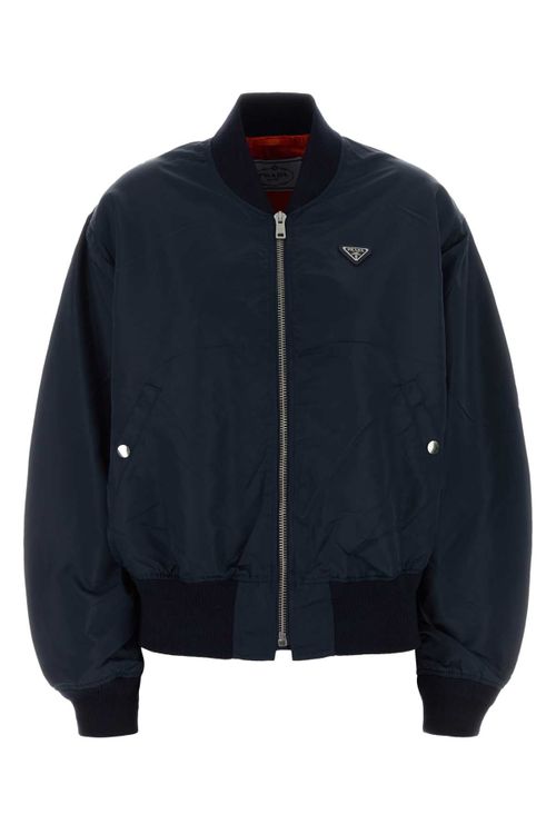 Nylon Twill Bomber Jacket — Navy