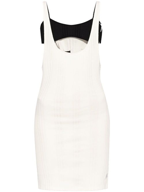 Layered cut-out mini dress - White