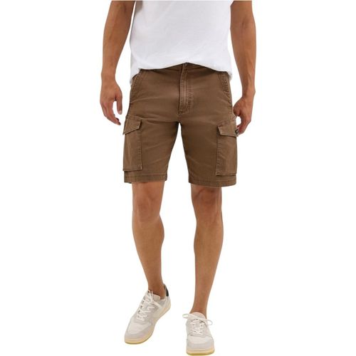 Wrangler Mens Cargo Shorts Relax Fit Comfort Flex Cotton Stretch Half Pant - Brown - 44 Waist