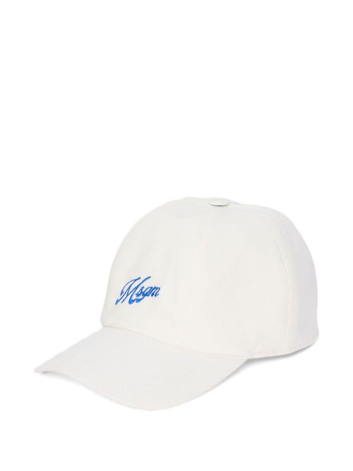 MSGM logo-embroidered cap - White