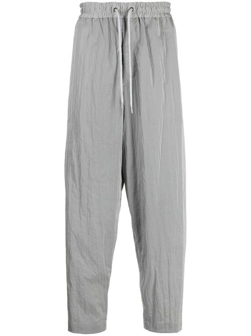 Drawstring-waistband track pants - Grey