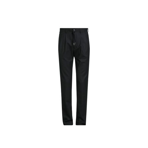Elastane-Blend Trousers — Black
