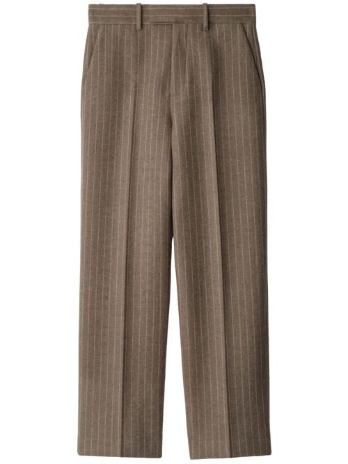 Pinstripe tailored trousers - Brown