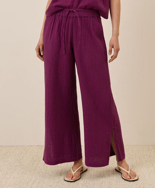 Women's Sangria Coastal Double Gauze Split Hem Pant