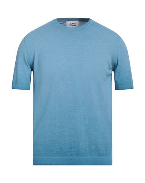 Alpha Studio Man Sweater Azure Size 38 Cotton