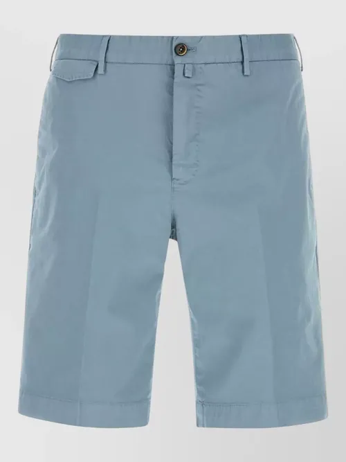 Pt Torino - stretch cotton bermuda shorts belt loops pocket