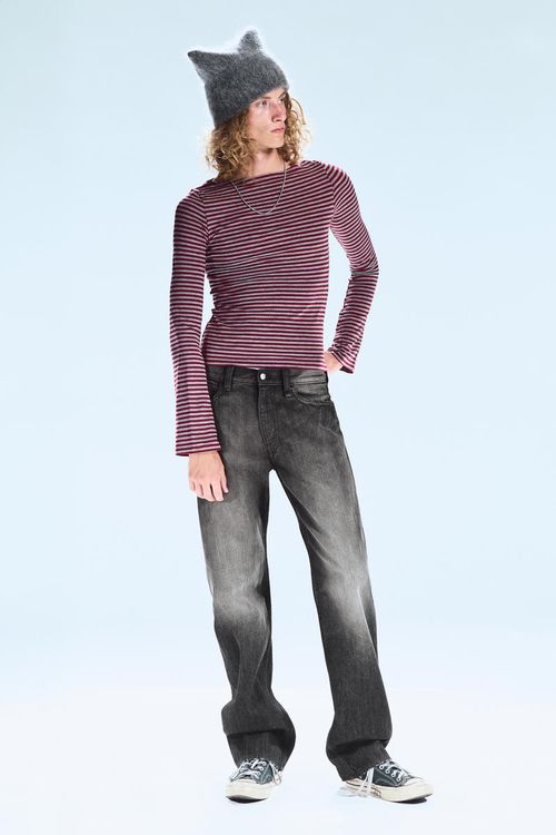 Anti Unisex Low Waist Regular Straight Jean