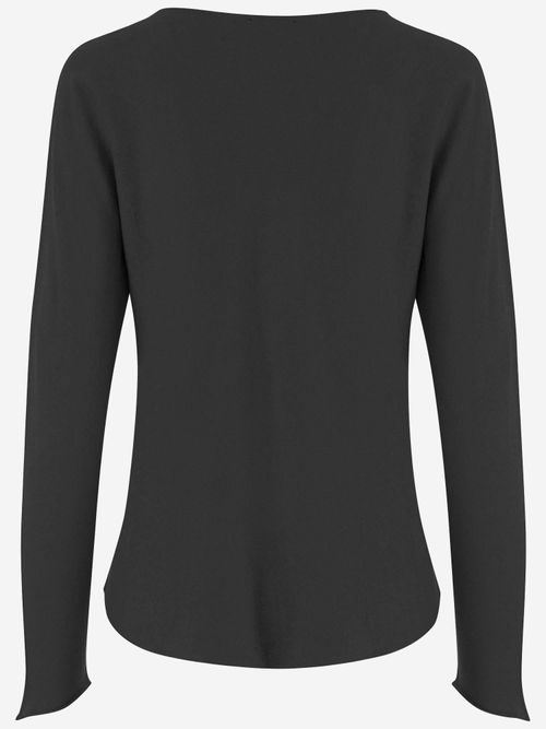 Linen and Cotton Blend Sweater — Black