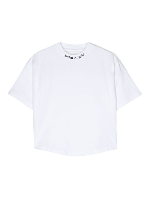 Rubberised-logo cotton T-shirt - White
