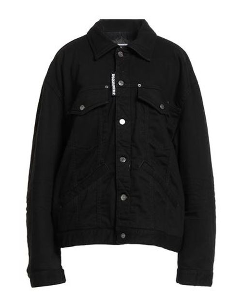 Woman Denim outerwear Black Size 2 Cotton, Elastane