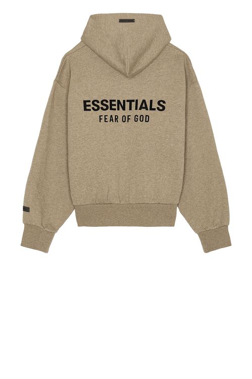 Fear of God ESSENTIALS Classic Fit Fleece Zip Up Hoodie in Homestead Heather - Neutral.  M also in