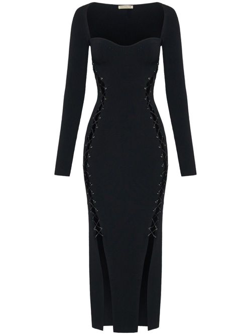 Arna lace-up dress - Black