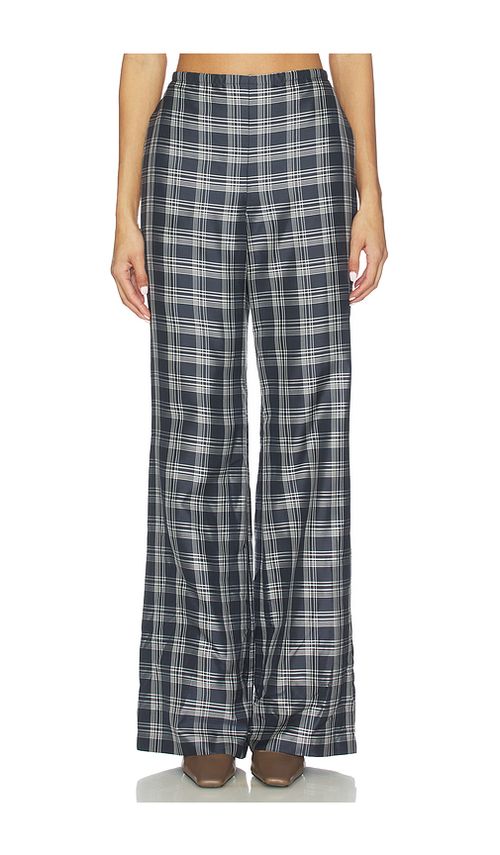 Theory Fluid Plaid Pant in Navy. S. Also in