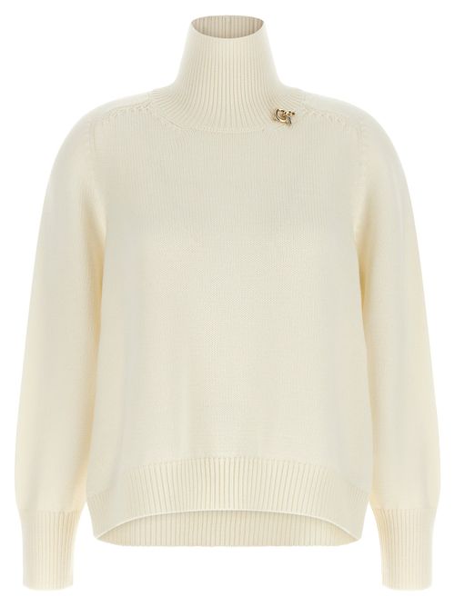 Virgin Wool Turtleneck Sweater — Cream