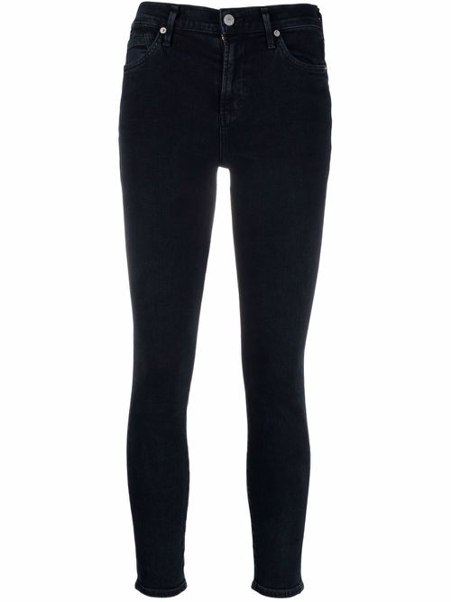 Mid-rise cropped skinny jeans - Blue