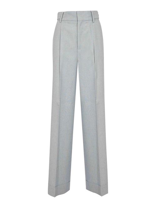 Viscose and silk blend tweed suit trousers