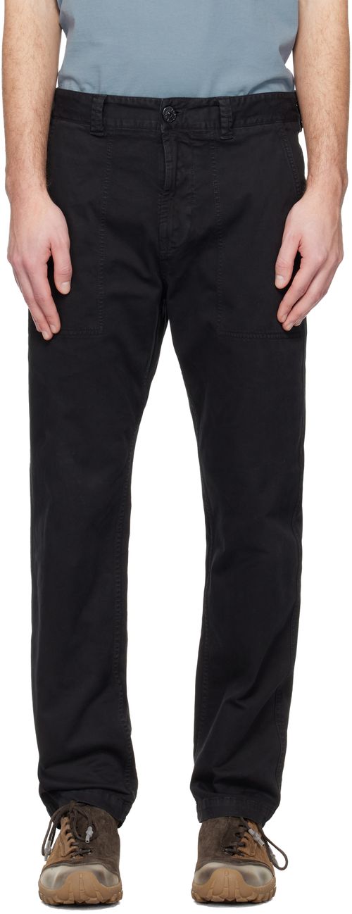 Black 3100003 Organic Cotton Stretch Broken Twill Trousers