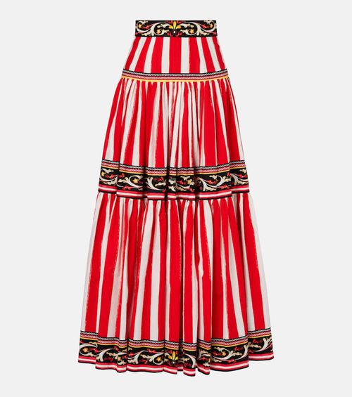 Taormina striped cotton maxi skirt