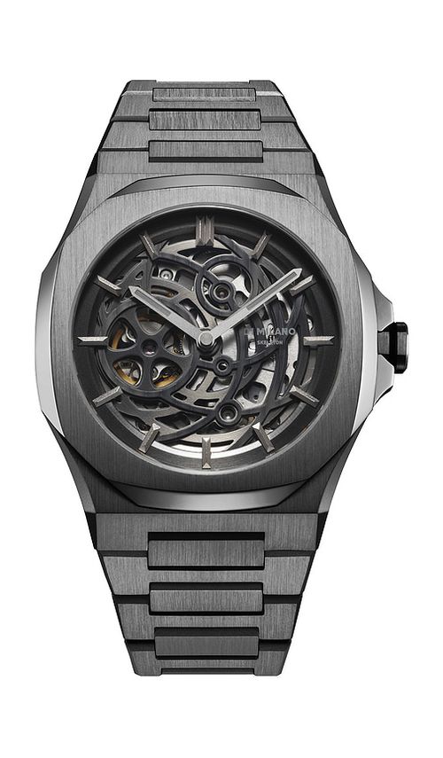 D1 Milano Skeleton Bracelet 41.5mm Watch in Restyle Gun.  a